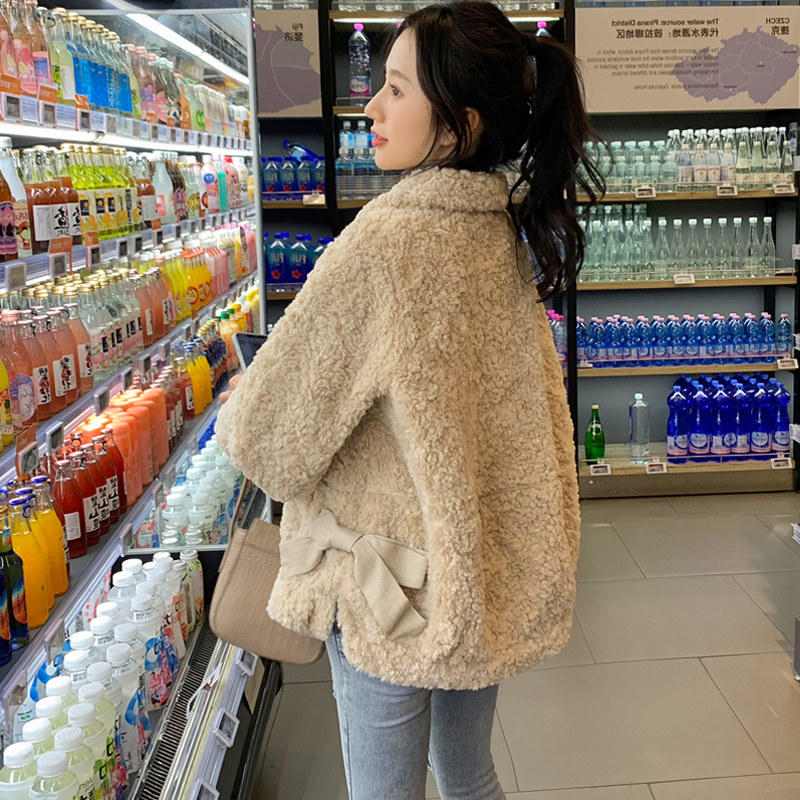 Imitation lamb wool coat women's autumn and winter all-match 2022 new small Korean version loose short fur coat