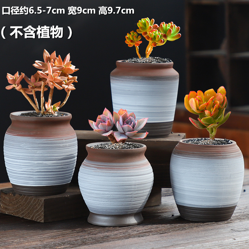 Old running the fleshy flower pot special offer a clearance of creative move contracted clay coarse pottery breathable ceramic small fleshy flower pot