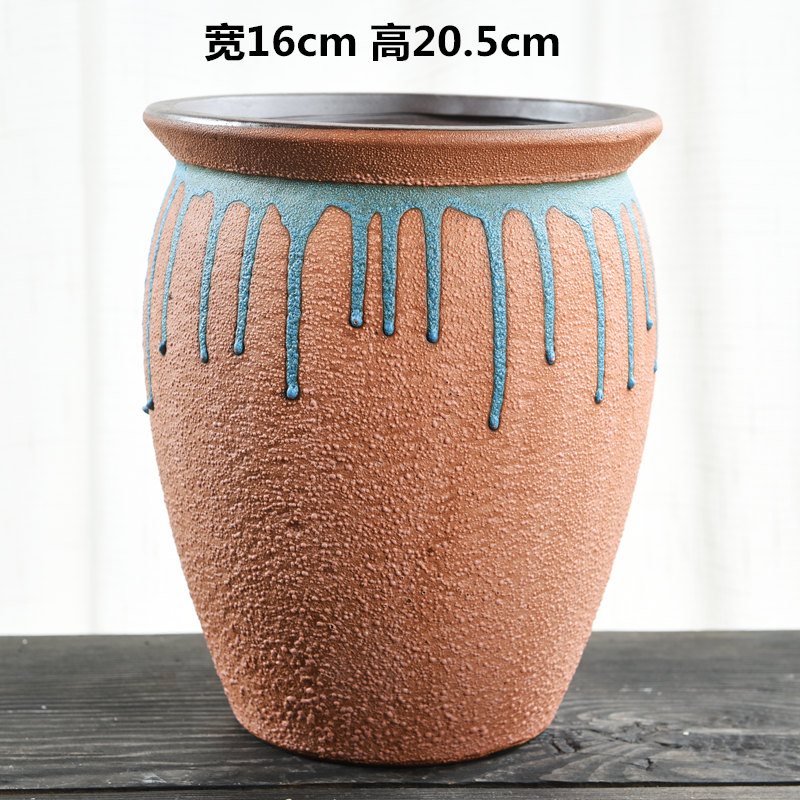 Zhuang zi mercifully glaze, fleshy ceramic coarse pottery flowerpot oversized large indoor old running the creative pottery flowerpot more meat