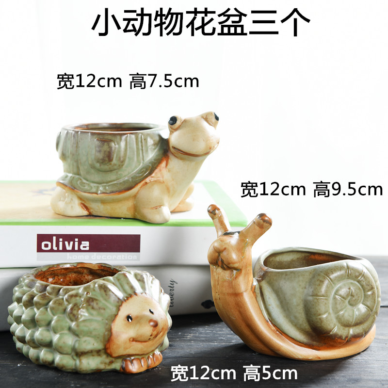 The Fleshy coarse pottery flowerpot ceramic creative special offer a clearance small old running the breathable large - diameter meat meat the plants flower pot