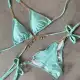 Châu Âu và Hoa Kỳ 2020 New Cross Treo Trang sức Kim cương Trang sức Kim cương Bộ bikini Băng quấn tách áo tắm Áo tắm ren dây Bikini - Bikinis