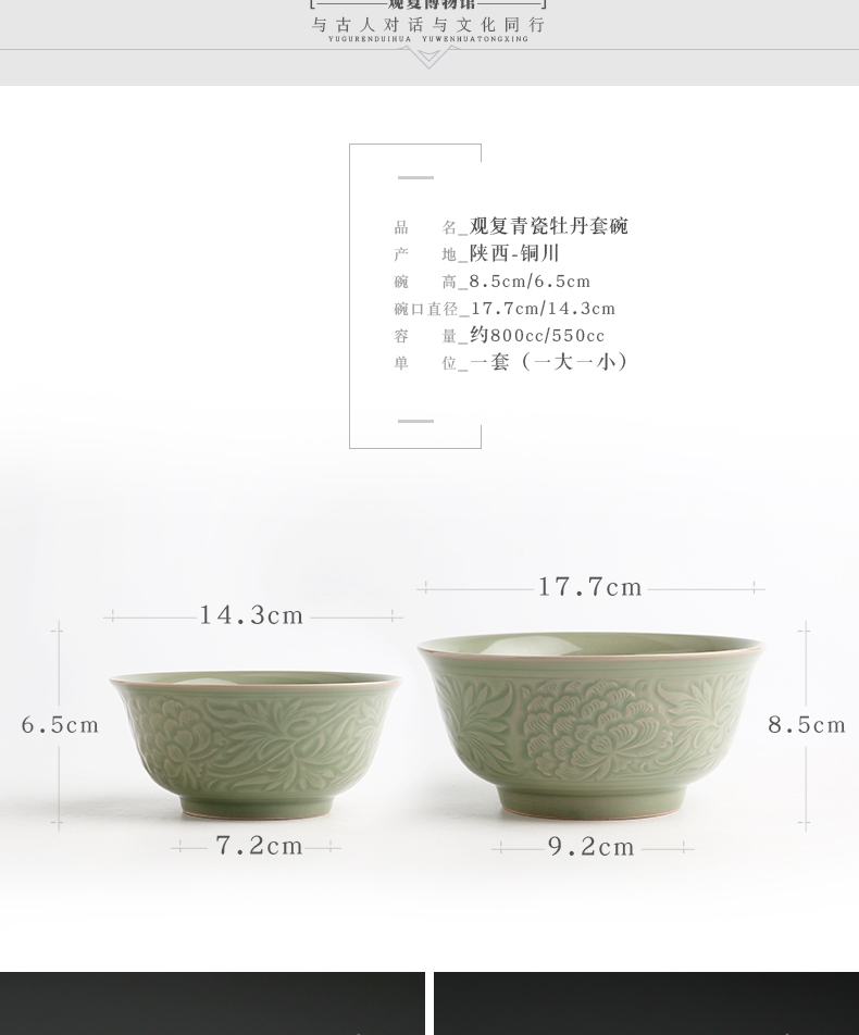 Restoring museum devoted to bowl of yao state celadon soup mix cold dish bowl gift set size