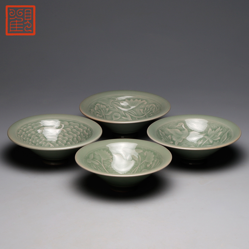 Restoring museum ceramic cups sample tea cup yao state up celadon hat to master kung fu tea cup