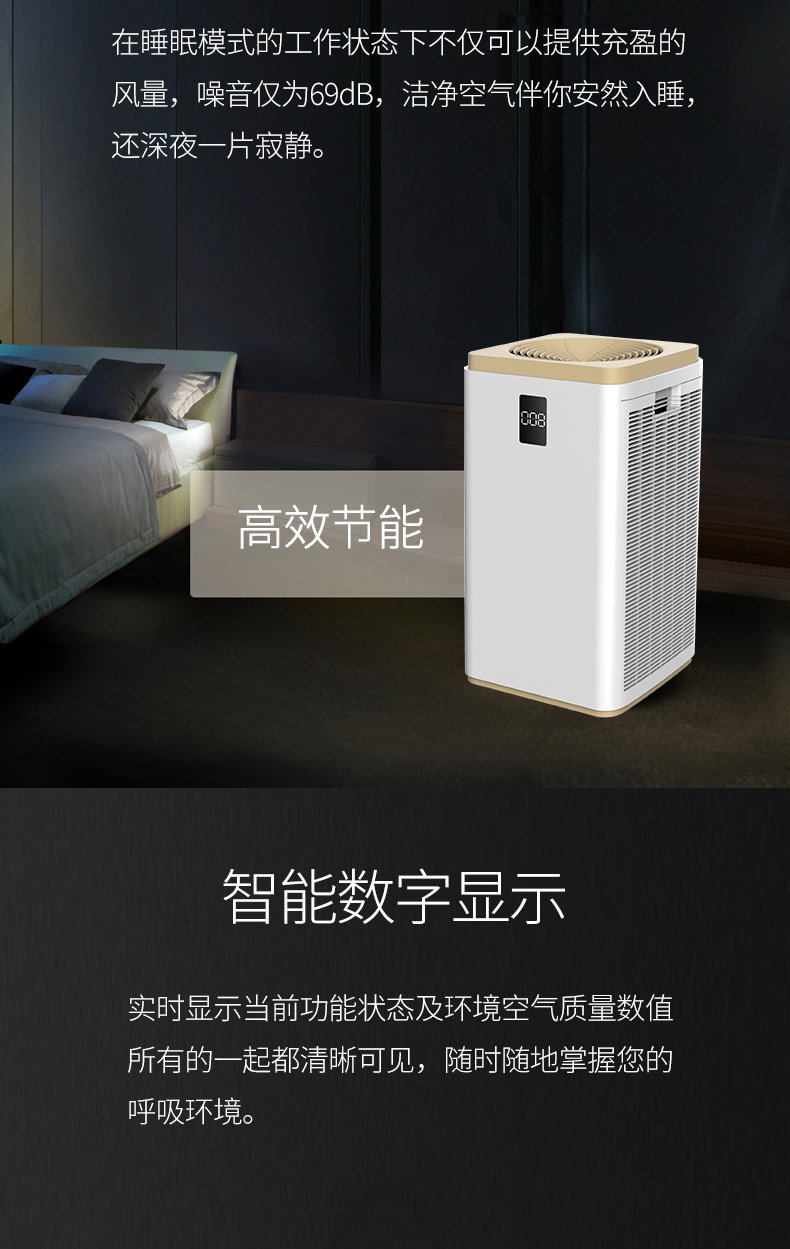 Máy lọc không khí mới Haier biệt thự kinh doanh nhà phòng khách căn hộ lớn để loại bỏ formaldehyd PM2.5 máy lọc không khí bluestone