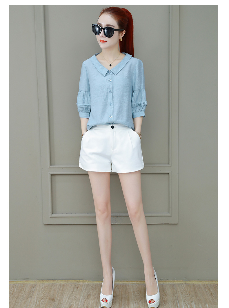 Áo sơ mi nữ tay ngắn 2019 hè mới Thời trang Hàn Quốc Slim Joker nữ nước ngoài áo sơ mi nữ thủy triều - Áo sơ mi áo sơ mi đen