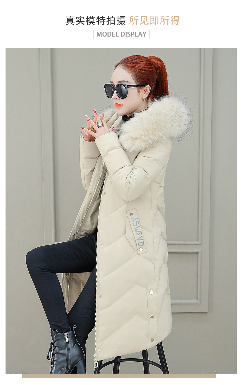 Áo cotton nữ dài 2018 mùa đông mới Áo khoác cotton thời trang Hàn Quốc Dongdaemun xuống bông thấm qua áo choàng đầu gối - Bông áo phao nữ dáng ngắn hàn quốc