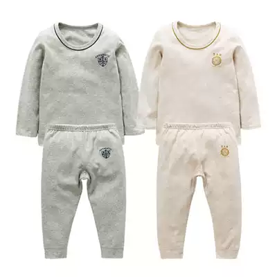 Spring and autumn children's pure cotton autumn clothes sanitary pants men's and women's children's heating clothes pants boys