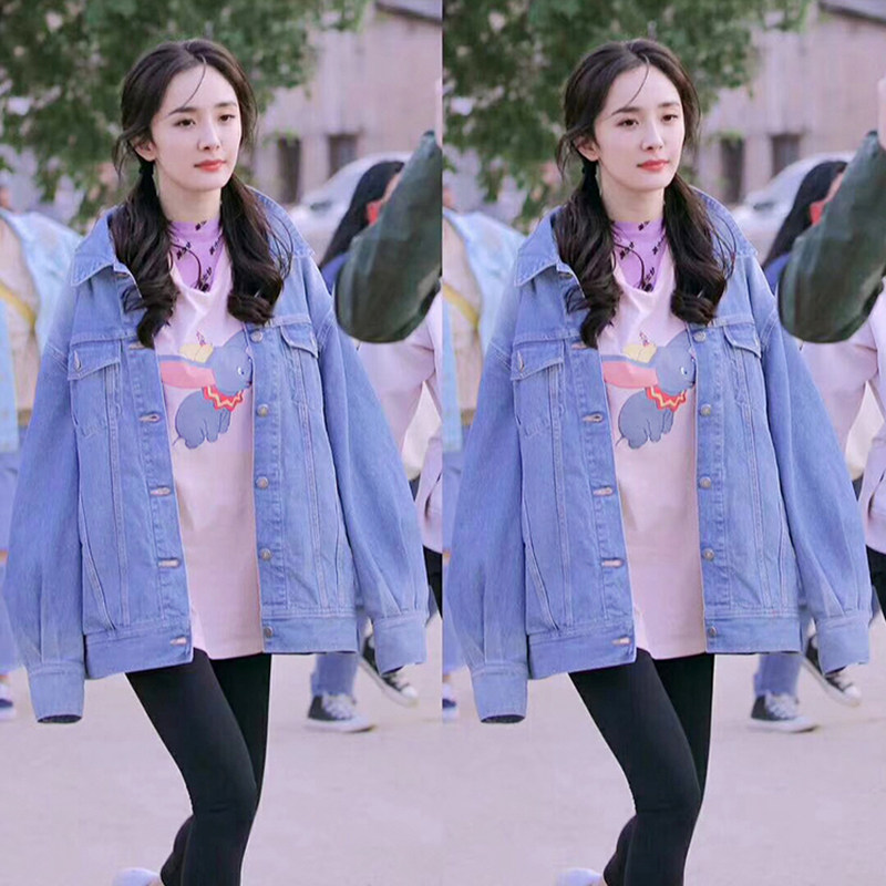 Yang Lian Liu Haran star with pink small fly elephant T-shirt female summer flying sky elephant loose short sleeve tide