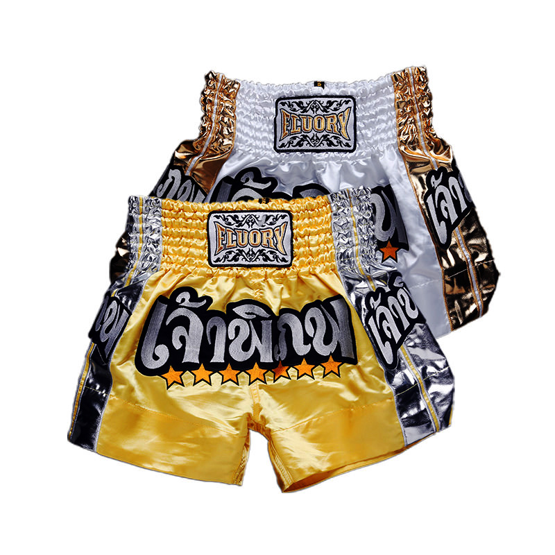 FLUORY 2018 New Muay Thai Shorts Men Thai Training Fighting Shorts Women Professional Sanda Boxing Shorts