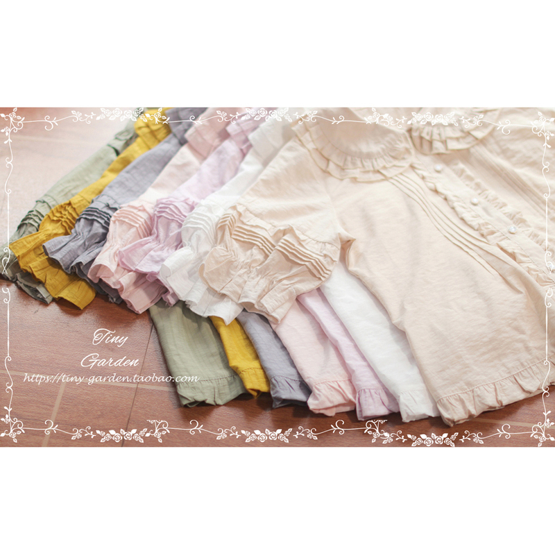 7 Colors, No Lace Version, Mockingbird, Cute Double-Layered Lace Neckline, Short-Sleeved Base Shirt, Lolita Style