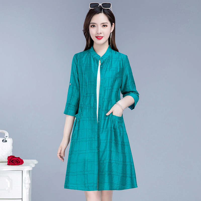 Windbreaker women's 2023 spring and autumn new single-layer thin cardigan jacket small mother sunscreen clothes summer