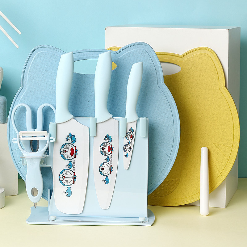 Huaai Baby Cutter Sets Group Baby Deputy Food Tools Complete Stainless Steel Kitchen Combined Kitchen Knife Cutting Board Two-in-one