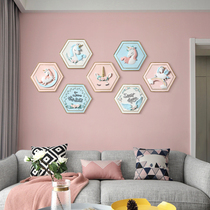 Unicorn wall hanging childrens room wall decoration creative Nordic ins home decoration living room wall pendant mural