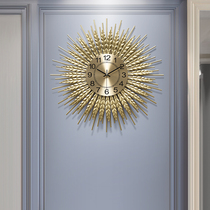 Hanging clock Living room Modern minimalist fashion mute clock creative iron art hanging table Xuanguan gangway to decorate art timepieces