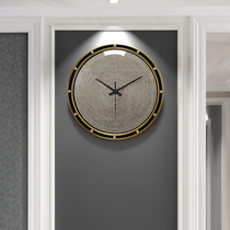 Pure copper mute hanging clock Living room Home clock Nordic light luxury fashion Watch Atmosphere Creative watch art hanging watch