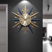 Clock and clock living room Nordic fashion creative clock decorated bedroom home wall watch modern simple personality atmospheric clock