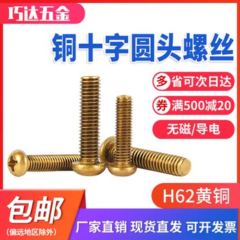 H62 brass phillips screw semicircular head