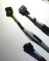 12G amphenol mini sas HD sff8643 double and stacked TO 2*8643 straight head elbow