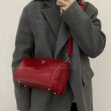 Дизайнерская небольшая бостонская сумка, сумка через плечо, красная подушка, сумка на одно плечо