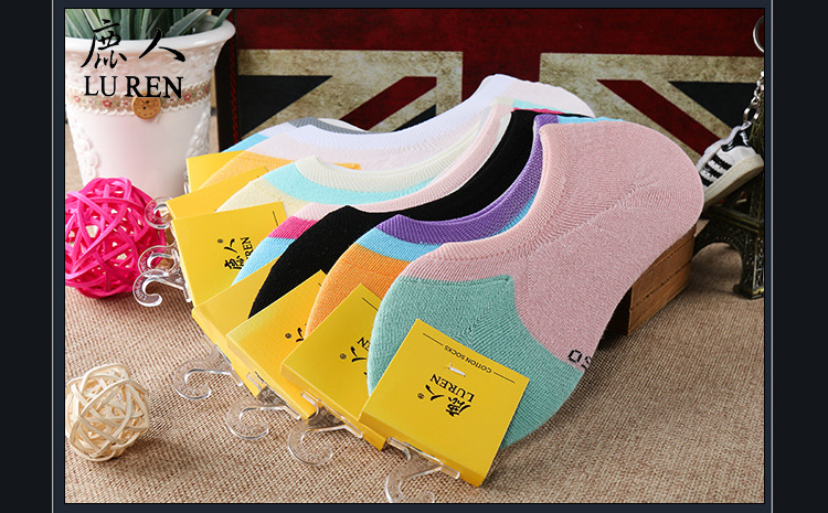 Vớ nữ của Deer 3020 phần mỏng dành cho nữ bằng vải cotton mềm mại tất nữ cổ ngắn dễ thương