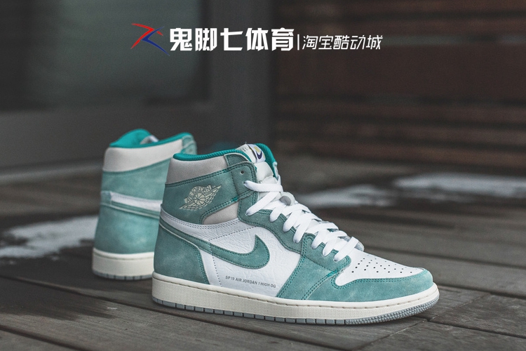 Aj1 khâu giày nam Tiffany AirJordan1 mang giày bóng rổ cao màu đen và trắng 555088 CD6579 - Giày bóng rổ giày bóng rổ nam