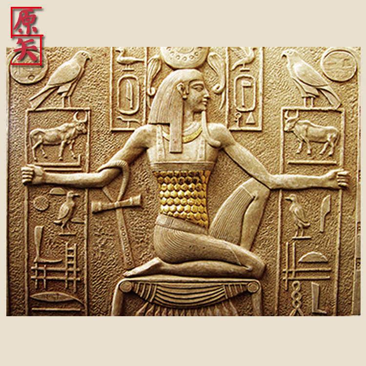 Sandstone reliefs set for sandstone background wall Hotel clubhouse Art wall decoration Egyptian pharaoh queen sculptures mural