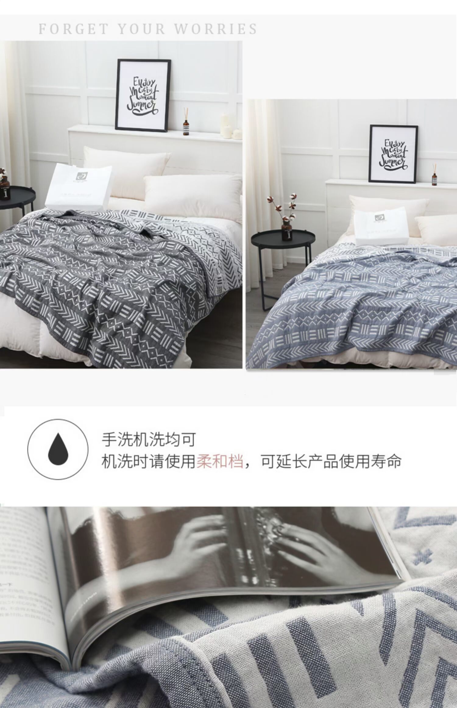 60 năm mật độ điều hòa chăn sofa khăn bông gạc yểm trợ đã mỏng mùa hè đơn đôi chăn giải trí - Ném / Chăn chăn nỉ cao cấp