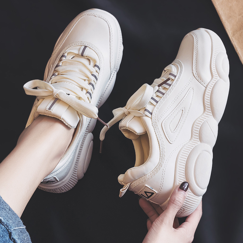 2022 autumn new popular sports shoes female dad running students all-match small white casual sneakers ins tide