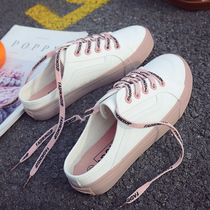 2020 Summer new canvas shoes womens shoes small white shoes Korean version of students Joker no heel a pedal lazy cloth shoes