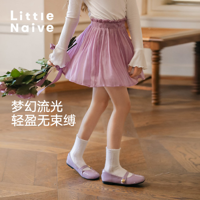 LittleNaive girls summer skirt new streamer pleated French culottes ສິ້ນສັ້ນອະເນກປະສົງຂອງເດັກນ້ອຍ