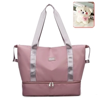 Сакура розовая (темно-розовая) [разделение сухого и влажного + отдельное отделение для обуви] + медвежонок-нагрудник