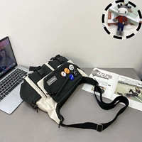 Черно-белый цвет + бесплатный набор значков из 5 предметов + подвеска в виде коровы для детской сумки