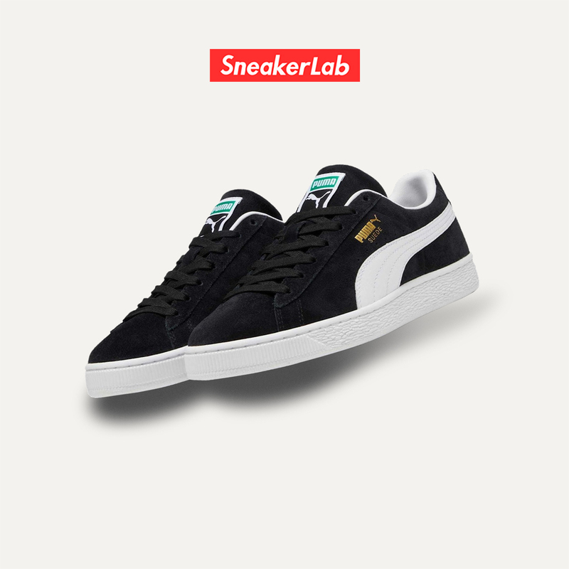 Puma Suede Classic Low-Top Retro Versatile Black and White Gold Foil Logo Suede Sneakers Puma Suede Classic Low-Top Retro Versatile Black and White Gold Foil Logo Suede Sneakers