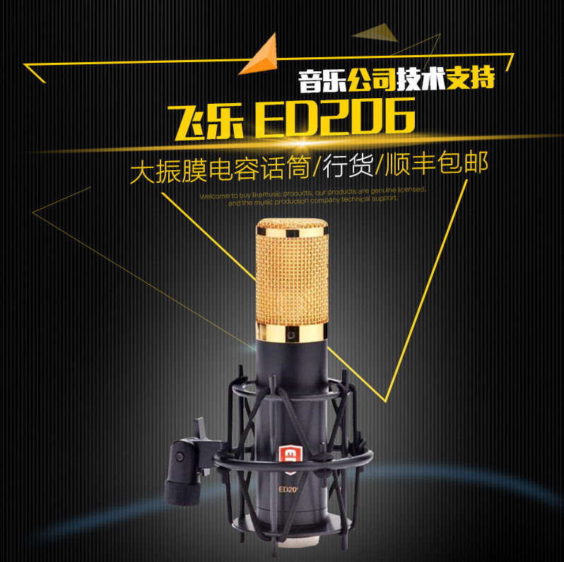 Feile ED206 professional recording studio large diaphragm capacitor microphone sound card set computer singing recording microphone
