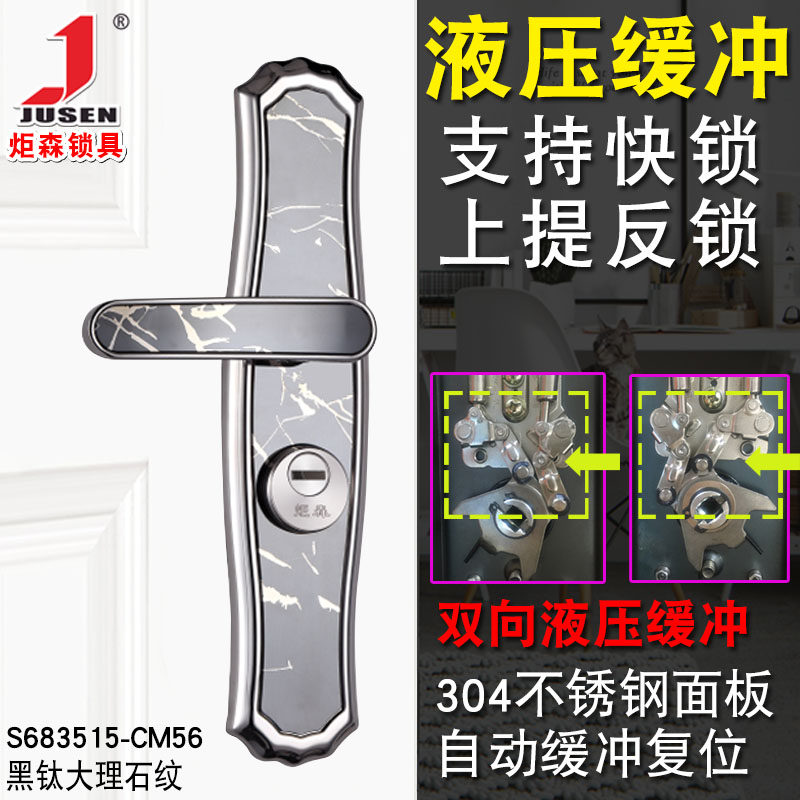 Torchson security door lock 304 stainless steel panel handle with hydraulic buffer mute door handle universal-Taobao