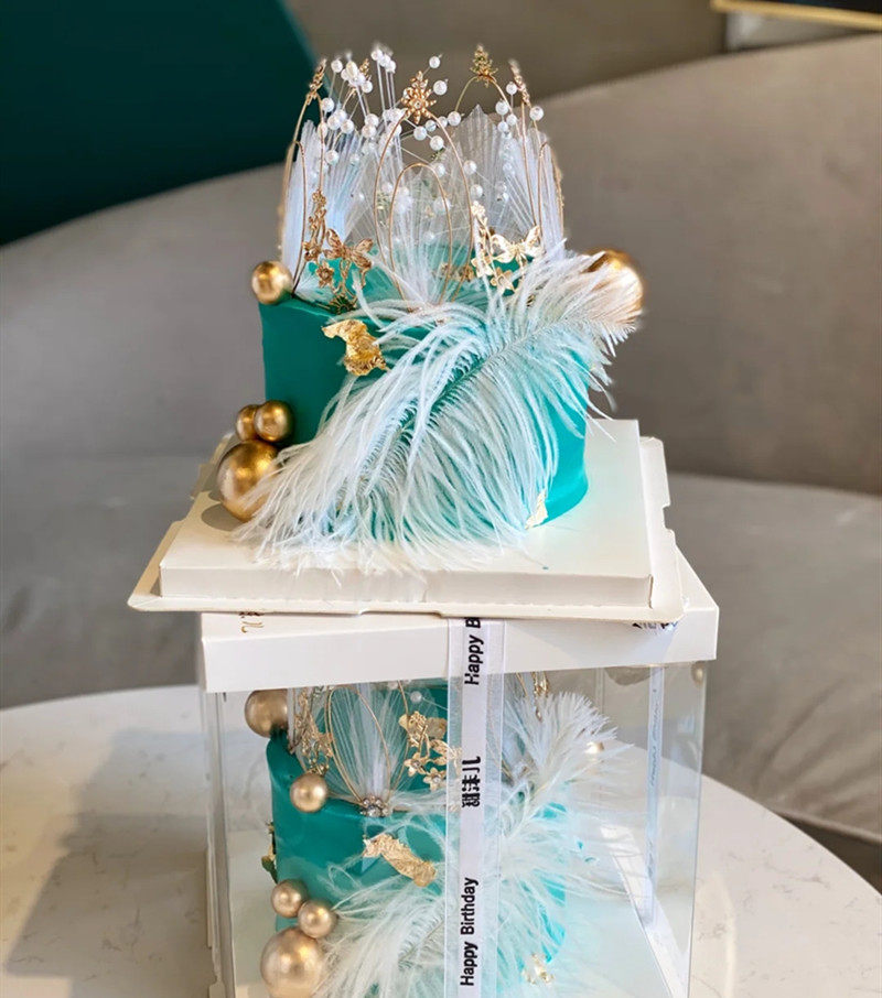 Net red lace pearl crown dream carousel cake decoration decoration lace pearl edge cake accessories