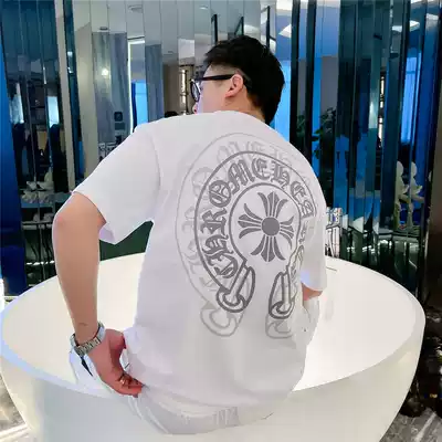Short sleeve T-shirt men 2021 summer New loose ins harbor wind cotton trend printing Tide brand round Joker half sleeve men