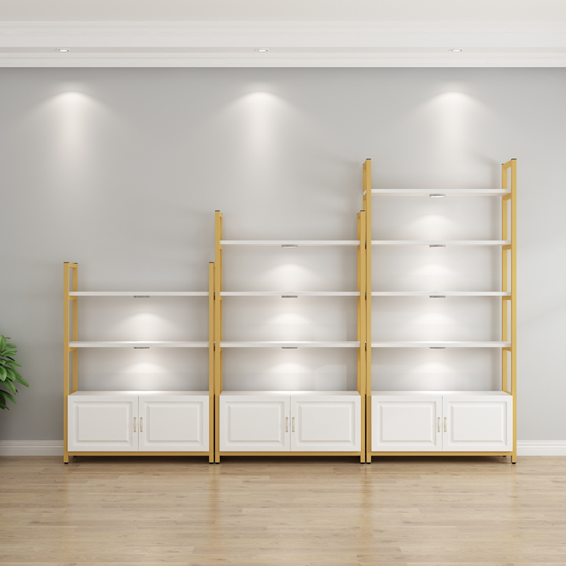 Cosmetic Display Cabinet Beauty Salon Products Show Shelves Shelving Shelving Shelving gold Versatile Exhibition Cabinet Multilayer