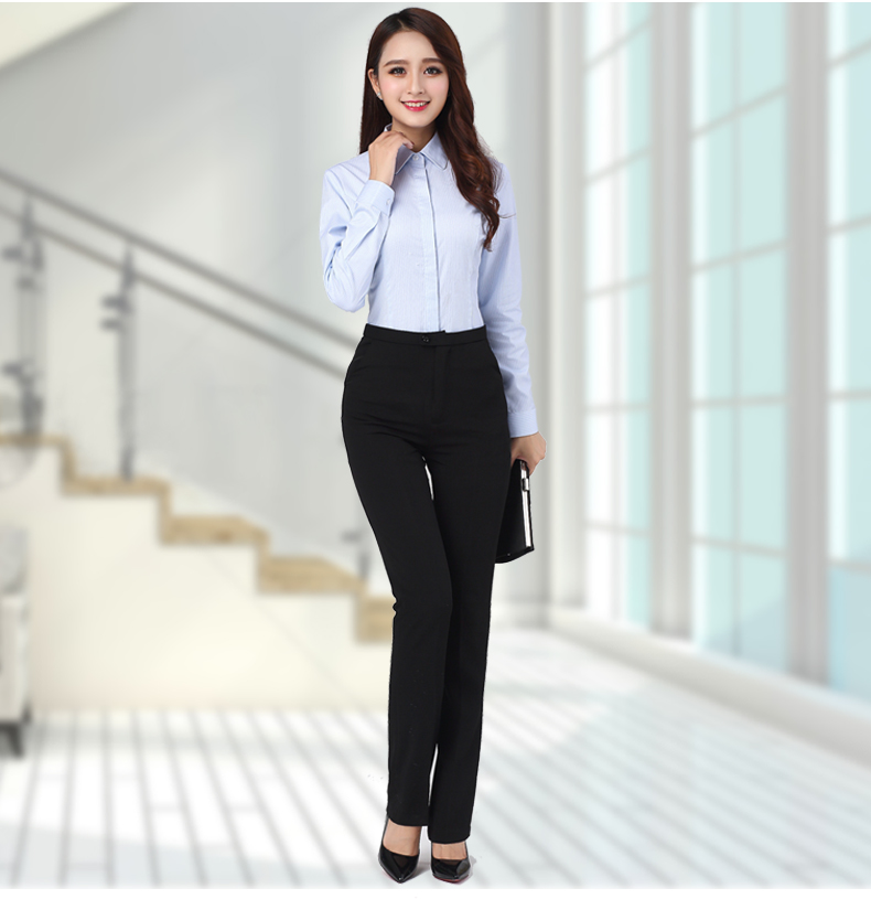 Áo sơ mi của Ngân hàng Phát triển Pudong mới cho phụ nữ Pudong chuyên nghiệp mặc đồ dài tay cho phụ nữ Pudong Bank vest 	áo sơ mi nữ dài tay màu đen	