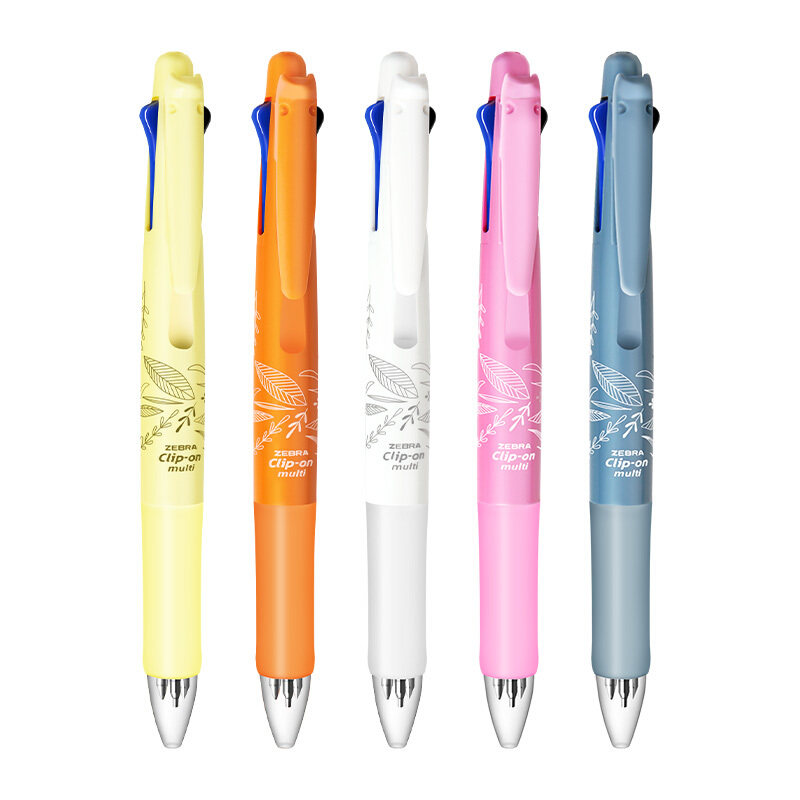 Japan ZEBRA Four-color Ballpoint pen with mechanical pencil B4SA1 Tropical plant Limited press oil pen Multi-color ballpoint pen Student Stationery