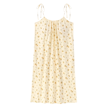 Catman Pajamas Pure Cotton Suspender Nightgown Womens 2024 New Summer Style Premium Feeling With Breast Pad Can Be Weared Outside Home Clothes