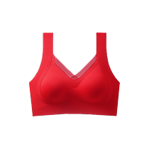 Cat peoples year of life underwear set womens lifting small breasts gathering anti-sagging secondary breasts seamless wedding red bra