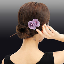 Silk yarn double flower Korean hairpin hairpin ball head curler Pearl comb hair insert temperament retro hair comb headdress
