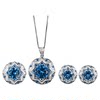 Blue spinel pendant ring and earrings three-piece set
