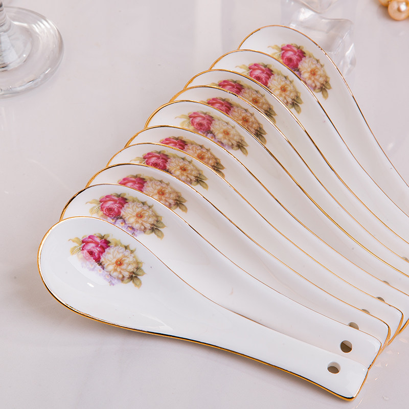 Spoon spice spoon set Jingdezhen complete set of small ceramic tableware simple creative personality European-style soup hot spoon home