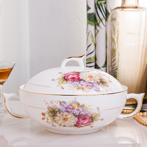 Palace pot with lid beautiful and beautiful not hot European Chinese tableware Jingdezhen ceramic concubine pot