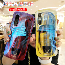 Blue Light Sports Car opporeno3pro Mobile Phone Shell Oval Renoz Soft Silicone Shell reno2 Creative Full Bag Anti-Fall Arc Reno Protective Sheath Oppo Tide Male And Female
