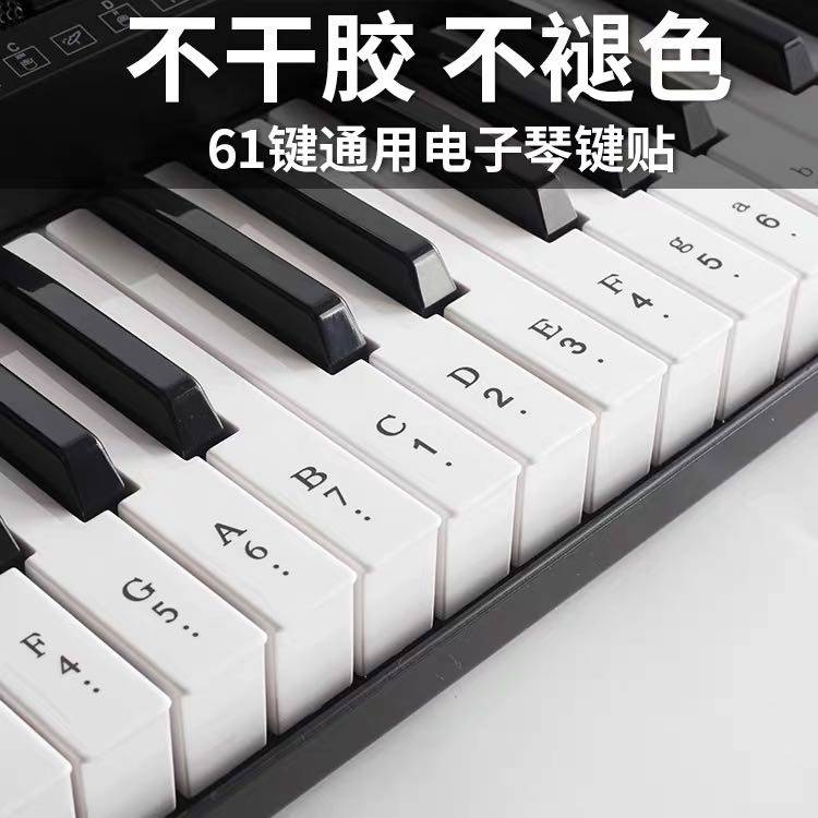 Piano Keyboard Sticker 61 Key electronic violin Hand Roll Piano Key Stick Profile Press Key Phonetic phonetic phonetic digital transparent key position sticker