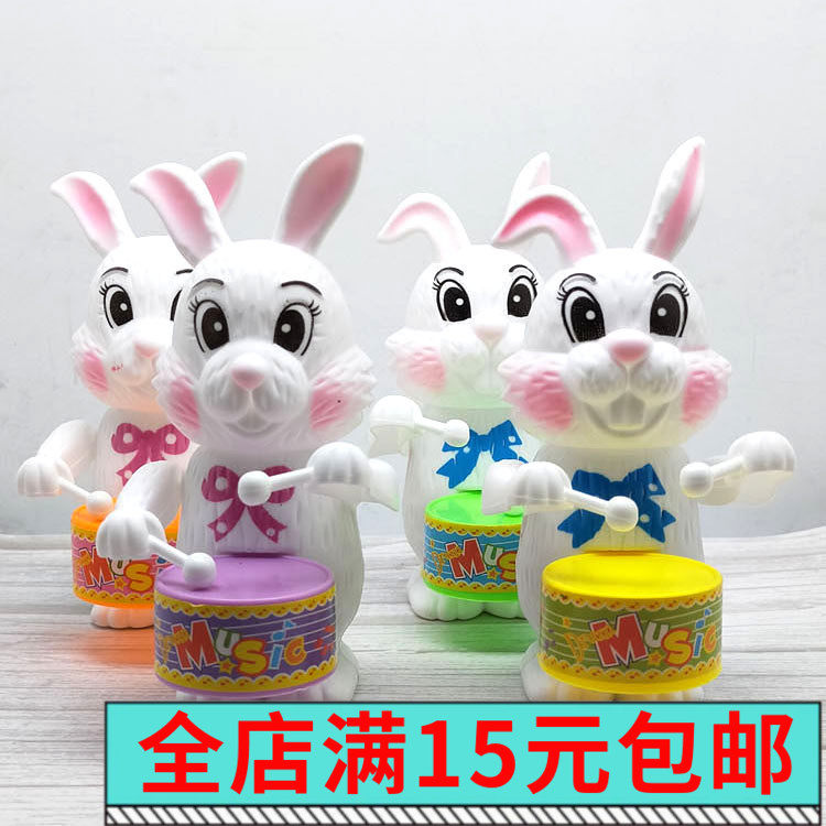 Small children's children up to string drums Rabbit upper clockwork puzzle toy knocks on the drum to spread the kindergarten gift gift