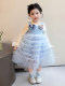 Girls' Long-Sleeved Princess-Style Dress, Kidsren's Blue Mesh Spring & Fall Cake Dress, Stylish Tutu Dress, Baby Dress